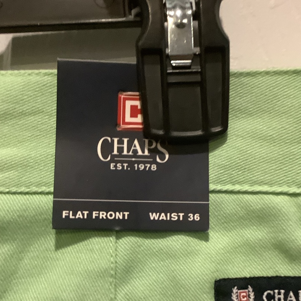 Chaps Light Green Flat Front‎ Men's Shorts - Picture 6 of 8
